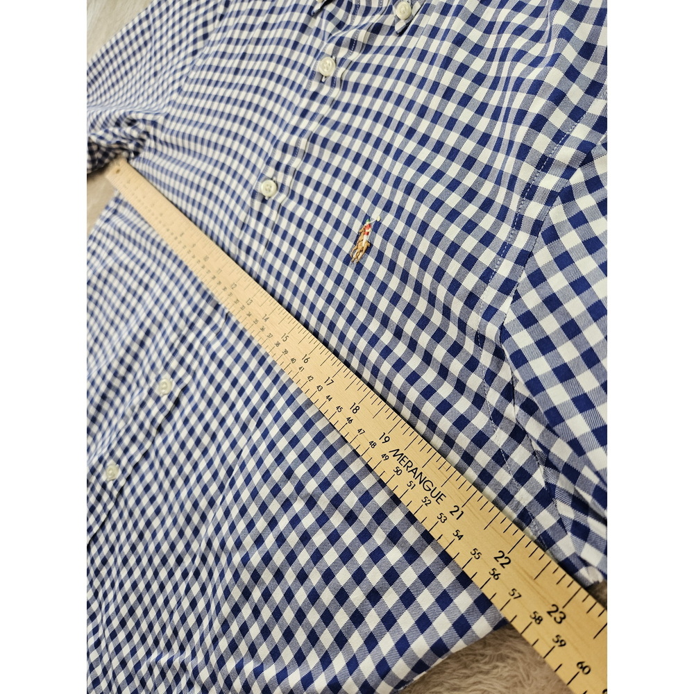 Ralph Lauren Slim Fit Gingham Oxford Shirt Plaid 100% Cotton Dress Shirt - Picture 6 of 10